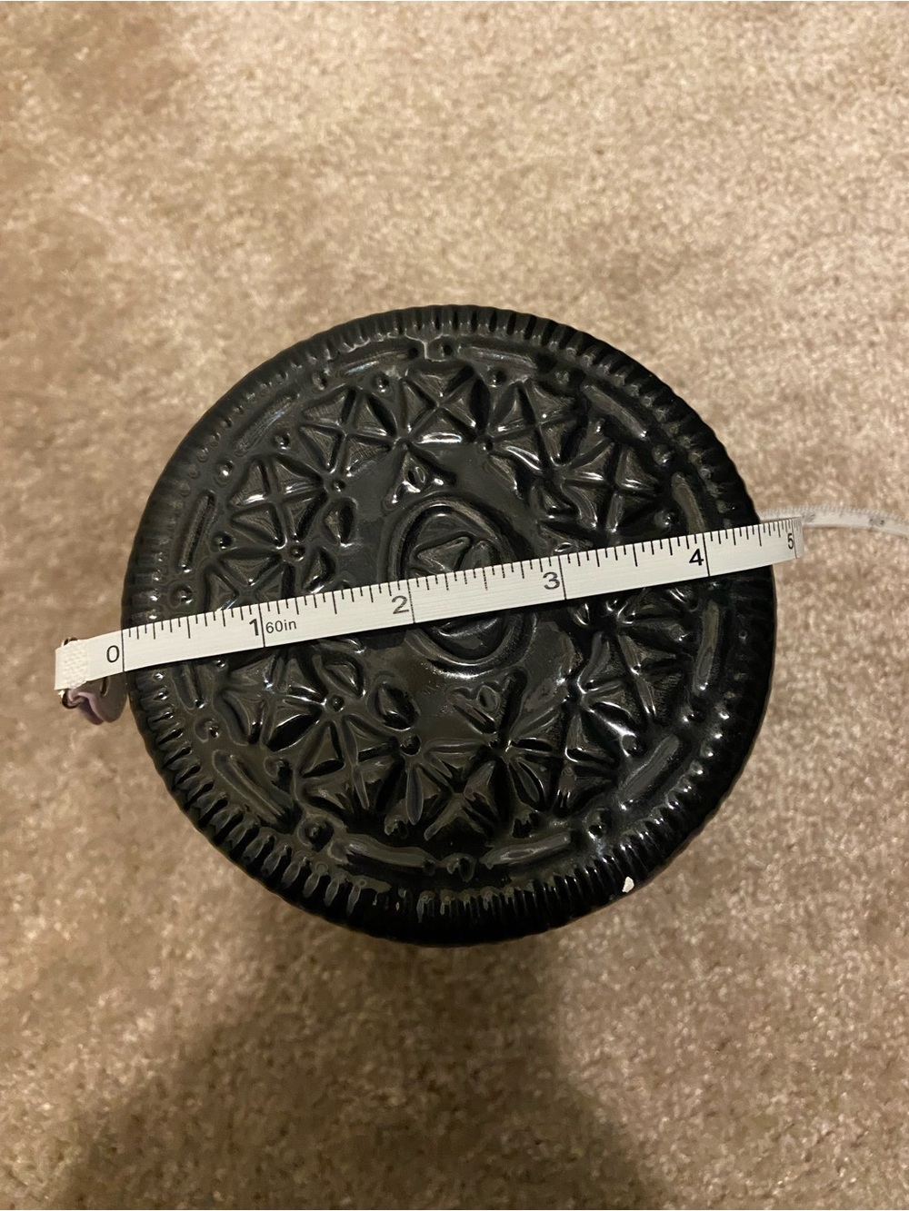 Ceramic Cookie Jar - Black & White Striped Oreo-Inspired Design - Picture 6 of 6